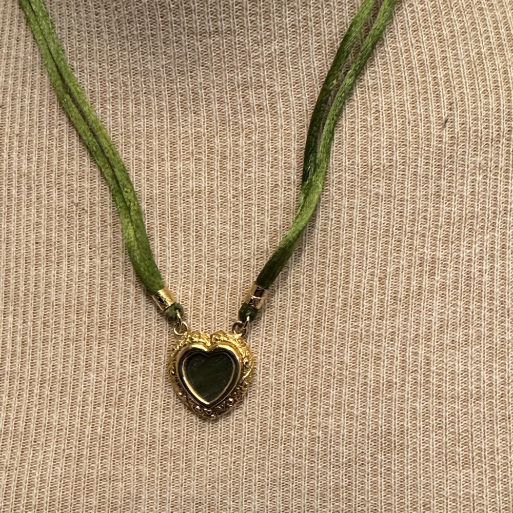 Green Heart Pendant Necklace